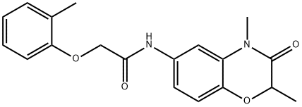 N-(2,4-dimethyl-3-oxo-1,4-benzoxazin-6-yl)-2-(2-methylphenoxy)acetamide Structural