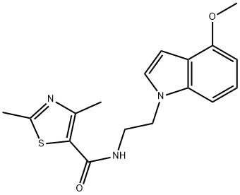 N-[2-(4-methoxyindol-1-yl)ethyl]-2,4-dimethyl-1,3-thiazole-5-carboxamide Structural