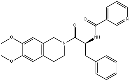 N-[(2S)-1-(6,7-dimethoxy-3,4-dihydro-1H-isoquinolin-2-yl)-1-oxo-3-phenylpropan-2-yl]pyridine-3-carboxamide Structural
