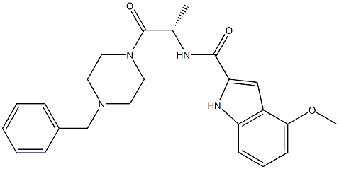 N-[(2S)-1-(4-benzylpiperazin-1-yl)-1-oxopropan-2-yl]-4-methoxy-1H-indole-2-carboxamide Structural