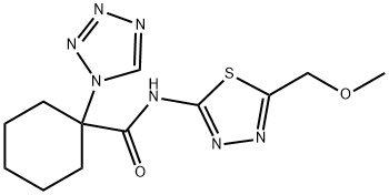 N-[5-(methoxymethyl)-1,3,4-thiadiazol-2-yl]-1-(tetrazol-1-yl)cyclohexane-1-carboxamide Structural