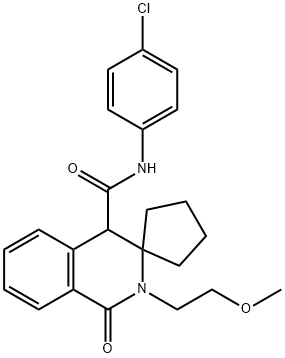 N-(4-chlorophenyl)-2-(2-methoxyethyl)-1-oxospiro[4H-isoquinoline-3,1'-cyclopentane]-4-carboxamide Structural