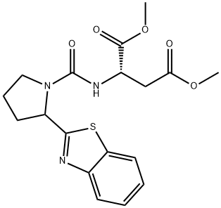 dimethyl (2S)-2-[[2-(1,3-benzothiazol-2-yl)pyrrolidine-1-carbonyl]amino]butanedioate Structural