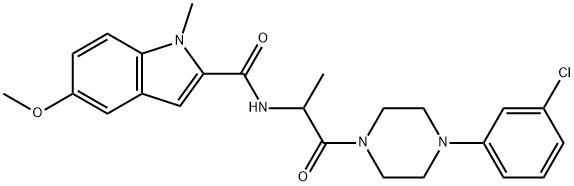 N-[1-[4-(3-chlorophenyl)piperazin-1-yl]-1-oxopropan-2-yl]-5-methoxy-1-methylindole-2-carboxamide Structural