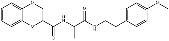 N-[1-[2-(4-methoxyphenyl)ethylamino]-1-oxopropan-2-yl]-2,3-dihydro-1,4-benzodioxine-3-carboxamide Structural
