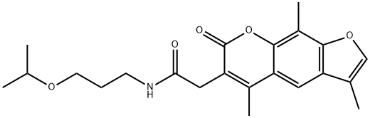 N-(3-propan-2-yloxypropyl)-2-(3,5,9-trimethyl-7-oxofuro[3,2-g]chromen-6-yl)acetamide Structural