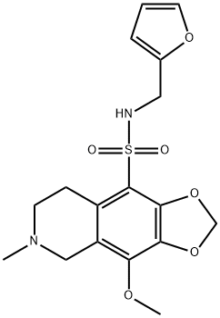 N-(furan-2-ylmethyl)-4-methoxy-6-methyl-7,8-dihydro-5H-[1,3]dioxolo[4,5-g]isoquinoline-9-sulfonamide Structural