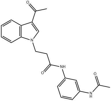 N-(3-acetamidophenyl)-3-(3-acetylindol-1-yl)propanamide Structural