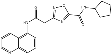 N-cyclopentyl-3-[2-oxo-2-(quinolin-5-ylamino)ethyl]-1,2,4-oxadiazole-5-carboxamide Structural
