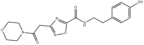 N-[2-(4-hydroxyphenyl)ethyl]-3-(2-morpholin-4-yl-2-oxoethyl)-1,2,4-oxadiazole-5-carboxamide Structural