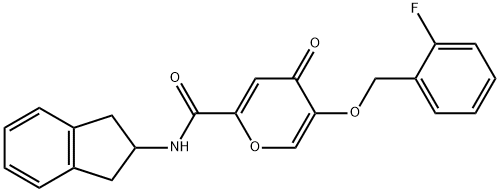 N-(2,3-dihydro-1H-inden-2-yl)-5-[(2-fluorophenyl)methoxy]-4-oxopyran-2-carboxamide Structural
