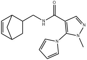 N-(5-bicyclo[2.2.1]hept-2-enylmethyl)-1-methyl-5-pyrrol-1-ylpyrazole-4-carboxamide Structural