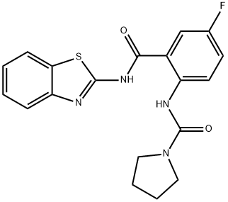N-[2-(1,3-benzothiazol-2-ylcarbamoyl)-4-fluorophenyl]pyrrolidine-1-carboxamide Structural