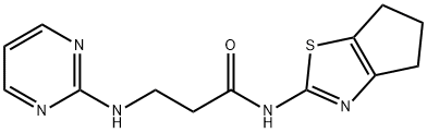 N-(5,6-dihydro-4H-cyclopenta[d][1,3]thiazol-2-yl)-3-(pyrimidin-2-ylamino)propanamide Structural