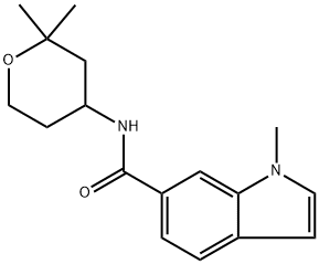 N-(2,2-dimethyloxan-4-yl)-1-methylindole-6-carboxamide Structural