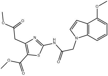 methyl 2-[[2-(4-methoxyindol-1-yl)acetyl]amino]-4-(2-methoxy-2-oxoethyl)-1,3-thiazole-5-carboxylate Structural