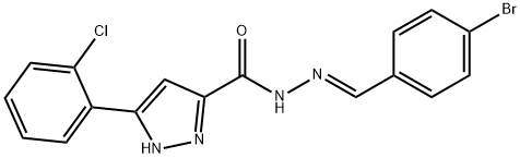 N-[(E)-(4-bromophenyl)methylideneamino]-3-(2-chlorophenyl)-1H-pyrazole-5-carboxamide Structural