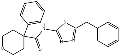 N-(5-benzyl-1,3,4-thiadiazol-2-yl)-4-phenyloxane-4-carboxamide Structural