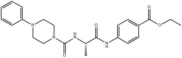 ethyl 4-[[(2S)-2-[(4-phenylpiperazine-1-carbonyl)amino]propanoyl]amino]benzoate Structural