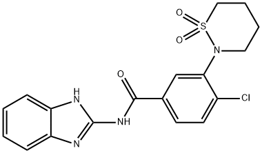 N-(1H-benzimidazol-2-yl)-4-chloro-3-(1,1-dioxothiazinan-2-yl)benzamide Structural