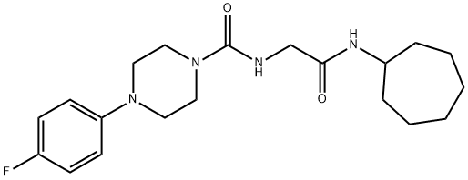 N-[2-(cycloheptylamino)-2-oxoethyl]-4-(4-fluorophenyl)piperazine-1-carboxamide Structural