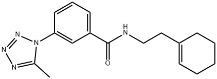 N-[2-(cyclohexen-1-yl)ethyl]-3-(5-methyltetrazol-1-yl)benzamide Structural