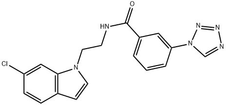 N-[2-(6-chloroindol-1-yl)ethyl]-3-(tetrazol-1-yl)benzamide Structural