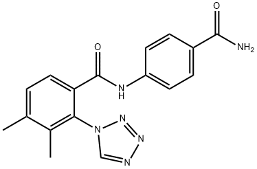 N-(4-carbamoylphenyl)-3,4-dimethyl-2-(tetrazol-1-yl)benzamide Structural