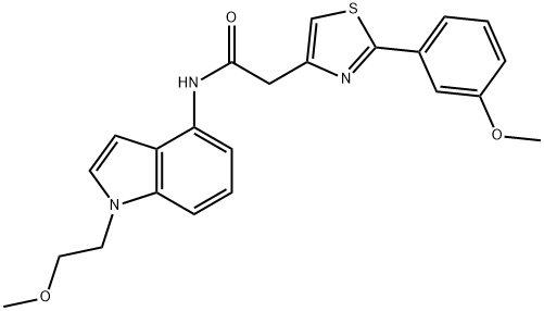 N-[1-(2-methoxyethyl)indol-4-yl]-2-[2-(3-methoxyphenyl)-1,3-thiazol-4-yl]acetamide Structural