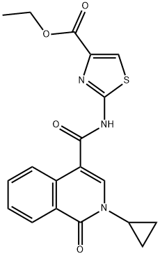 ethyl 2-[(2-cyclopropyl-1-oxoisoquinoline-4-carbonyl)amino]-1,3-thiazole-4-carboxylate Structural