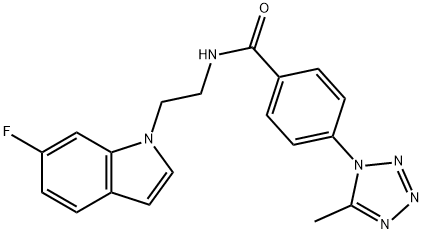 N-[2-(6-fluoroindol-1-yl)ethyl]-4-(5-methyltetrazol-1-yl)benzamide Structural