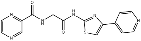 N-[2-oxo-2-[(4-pyridin-4-yl-1,3-thiazol-2-yl)amino]ethyl]pyrazine-2-carboxamide Structural