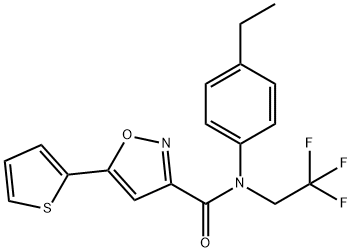 N-(4-ethylphenyl)-5-thiophen-2-yl-N-(2,2,2-trifluoroethyl)-1,2-oxazole-3-carboxamide Structural