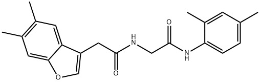 N-[2-(2,4-dimethylanilino)-2-oxoethyl]-2-(5,6-dimethyl-1-benzofuran-3-yl)acetamide Structural