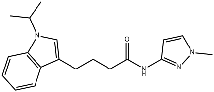 N-(1-methylpyrazol-3-yl)-4-(1-propan-2-ylindol-3-yl)butanamide Structural