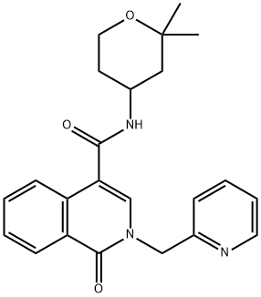 N-(2,2-dimethyloxan-4-yl)-1-oxo-2-(pyridin-2-ylmethyl)isoquinoline-4-carboxamide Structural
