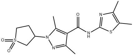 N-(4,5-dimethyl-1,3-thiazol-2-yl)-1-(1,1-dioxothiolan-3-yl)-3,5-dimethylpyrazole-4-carboxamide Structural