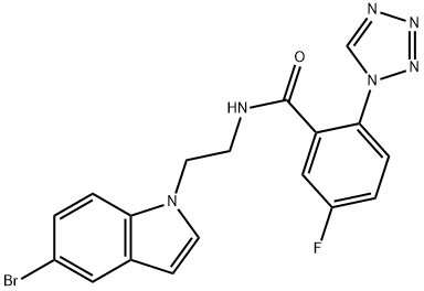 N-[2-(5-bromoindol-1-yl)ethyl]-5-fluoro-2-(tetrazol-1-yl)benzamide Structural