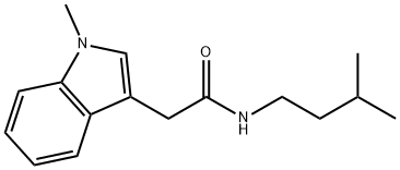 N-(3-methylbutyl)-2-(1-methylindol-3-yl)acetamide Structural