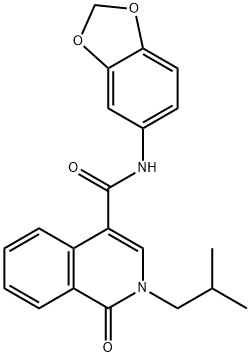 N-(1,3-benzodioxol-5-yl)-2-(2-methylpropyl)-1-oxoisoquinoline-4-carboxamide Structural