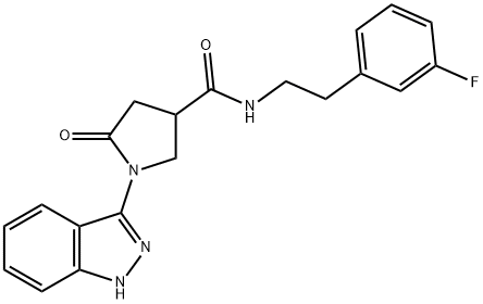 N-[2-(3-fluorophenyl)ethyl]-1-(1H-indazol-3-yl)-5-oxopyrrolidine-3-carboxamide Structural
