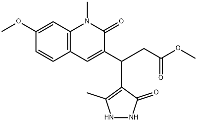methyl 3-(7-methoxy-1-methyl-2-oxoquinolin-3-yl)-3-(3-methyl-5-oxo-1,2-dihydropyrazol-4-yl)propanoate Structural