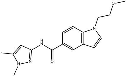 N-(1,5-dimethylpyrazol-3-yl)-1-(2-methoxyethyl)indole-5-carboxamide Structural