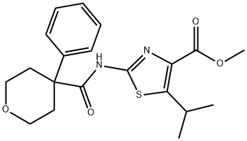 methyl 2-[(4-phenyloxane-4-carbonyl)amino]-5-propan-2-yl-1,3-thiazole-4-carboxylate Structural