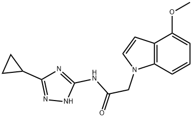 N-(5-cyclopropyl-1H-1,2,4-triazol-3-yl)-2-(4-methoxyindol-1-yl)acetamide Structural