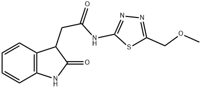 N-[5-(methoxymethyl)-1,3,4-thiadiazol-2-yl]-2-(2-oxo-1,3-dihydroindol-3-yl)acetamide Structural