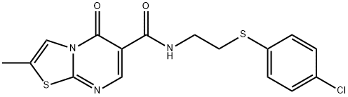 N-[2-(4-chlorophenyl)sulfanylethyl]-2-methyl-5-oxo-[1,3]thiazolo[3,2-a]pyrimidine-6-carboxamide Structural
