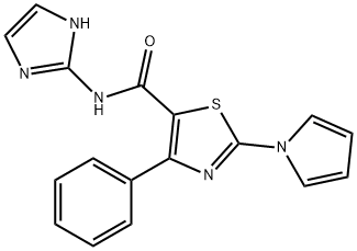 N-(1H-imidazol-2-yl)-4-phenyl-2-pyrrol-1-yl-1,3-thiazole-5-carboxamide Structural