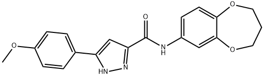 N-(3,4-dihydro-2H-1,5-benzodioxepin-7-yl)-3-(4-methoxyphenyl)-1H-pyrazole-5-carboxamide Structural