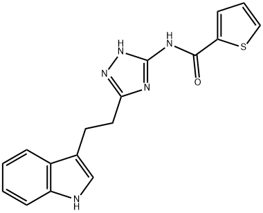 N-[5-[2-(1H-indol-3-yl)ethyl]-1H-1,2,4-triazol-3-yl]thiophene-2-carboxamide Structural